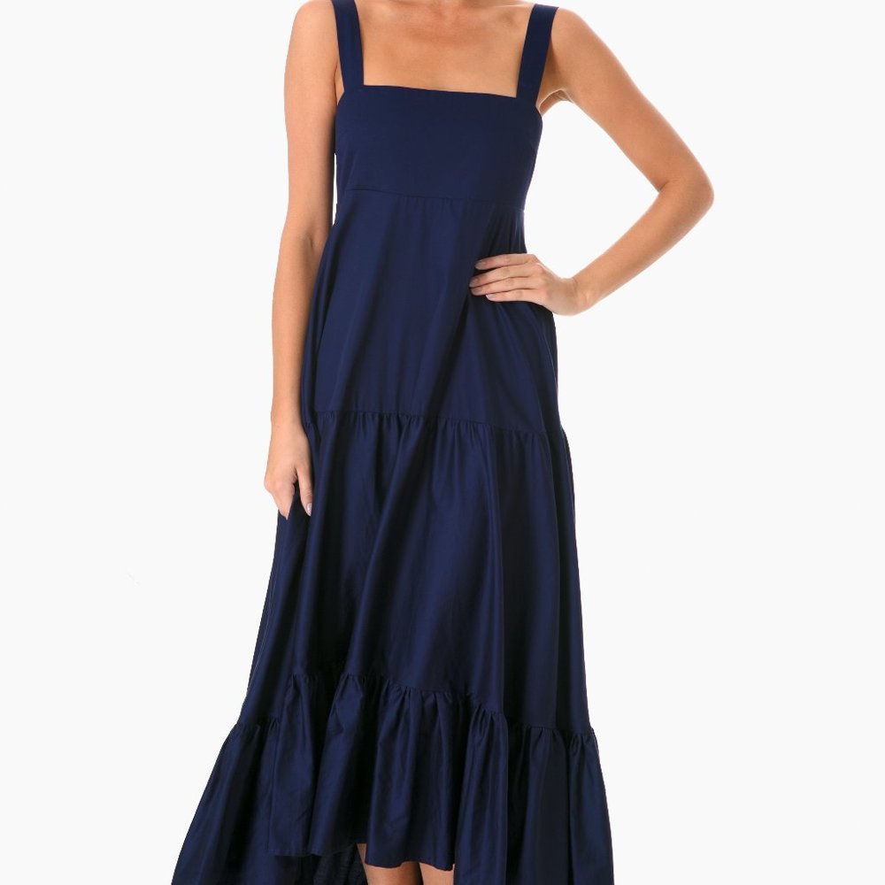 DO+BE Navy Square Neck Maxi Dress